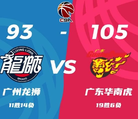 广东105-93逆转广州，沃特斯单节轰下21分带队完成逆转